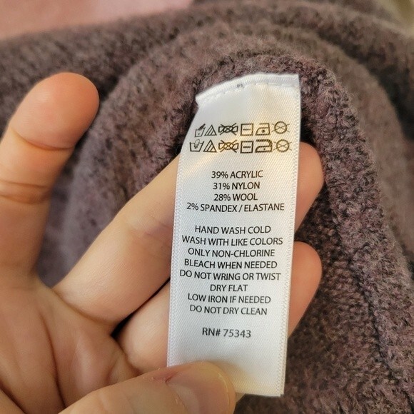 C&C California Pink & Cream Colorblock Mock Neck Wool Blend Sweater Size Medium - Picture 7 of 7